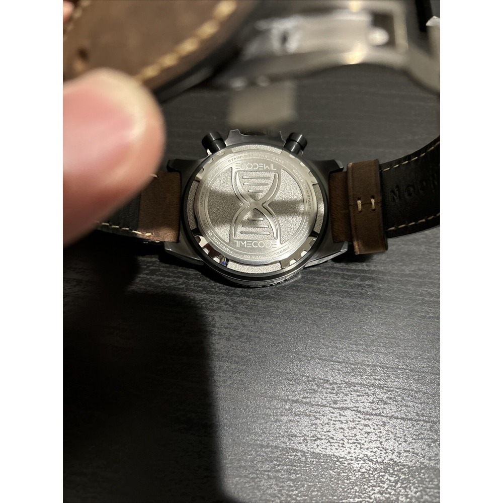 Timecode Everest 1953 TC-1004-05 Leather Band Chronograph Watch Need New Battery - Picture 4 of 8